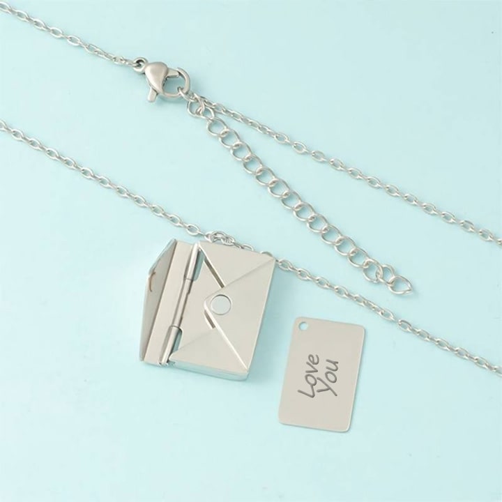 18k Gold Ausführung Liebesbrief Halskette - Geschenkset