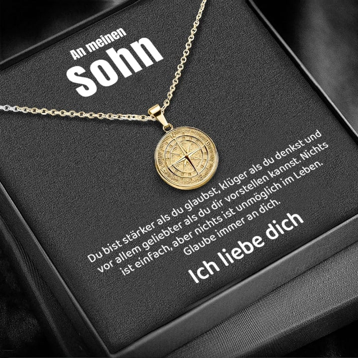 An meinen Sohn - Kompass Anhänger