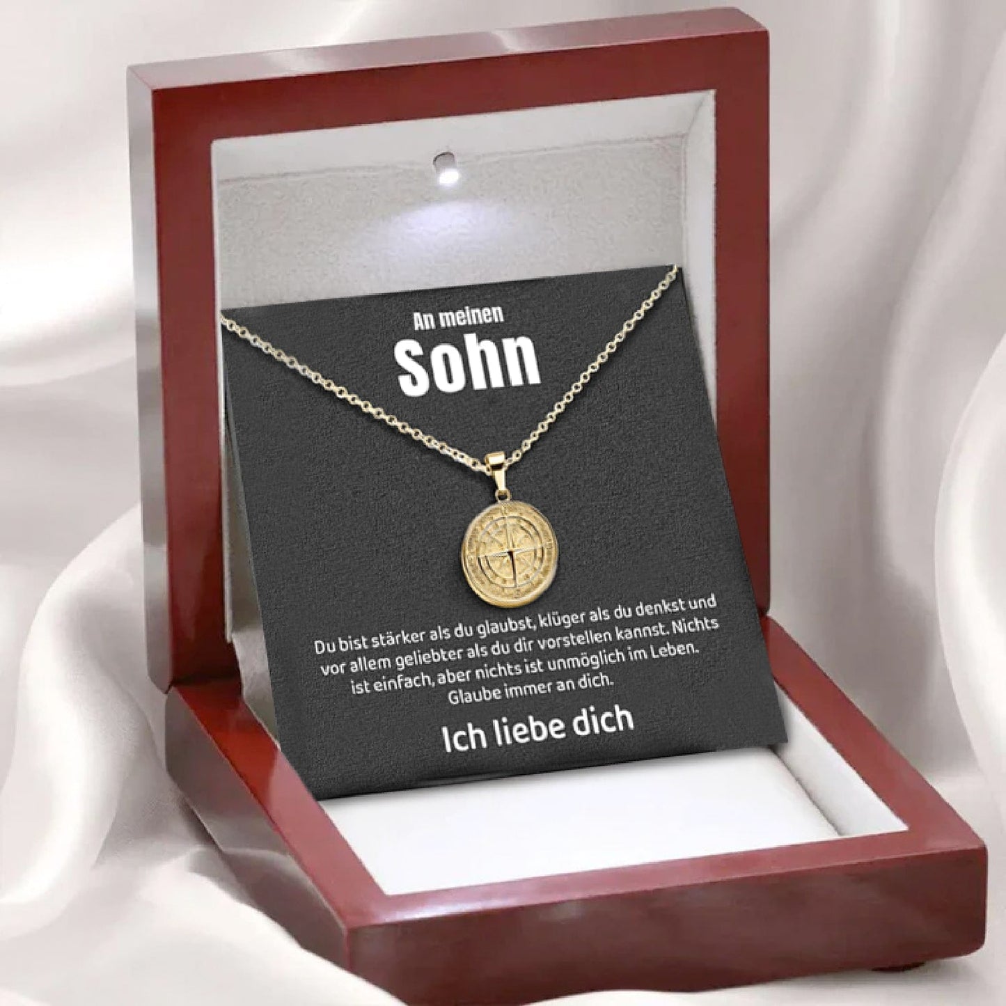 An meinen Sohn - Kompass Anhänger