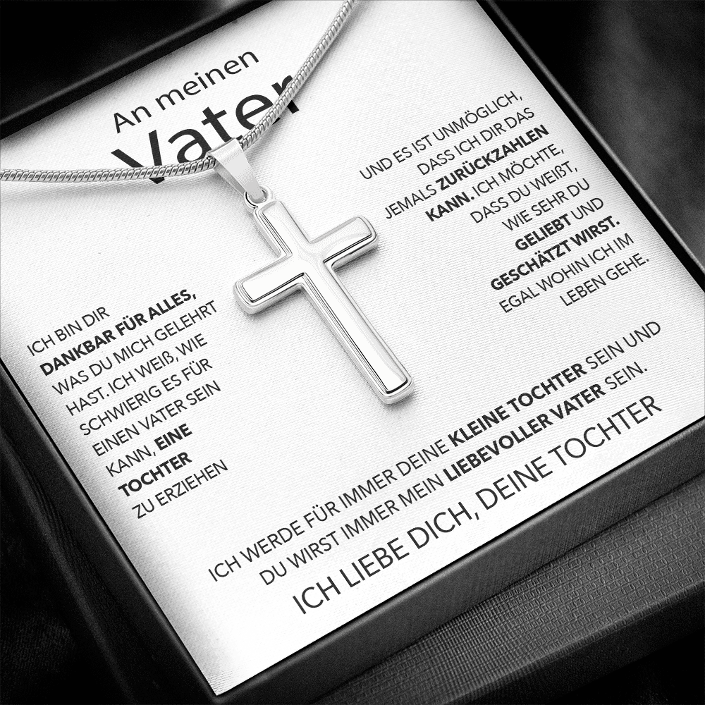 Edelstahl Kreuzkette - An meinen Vater