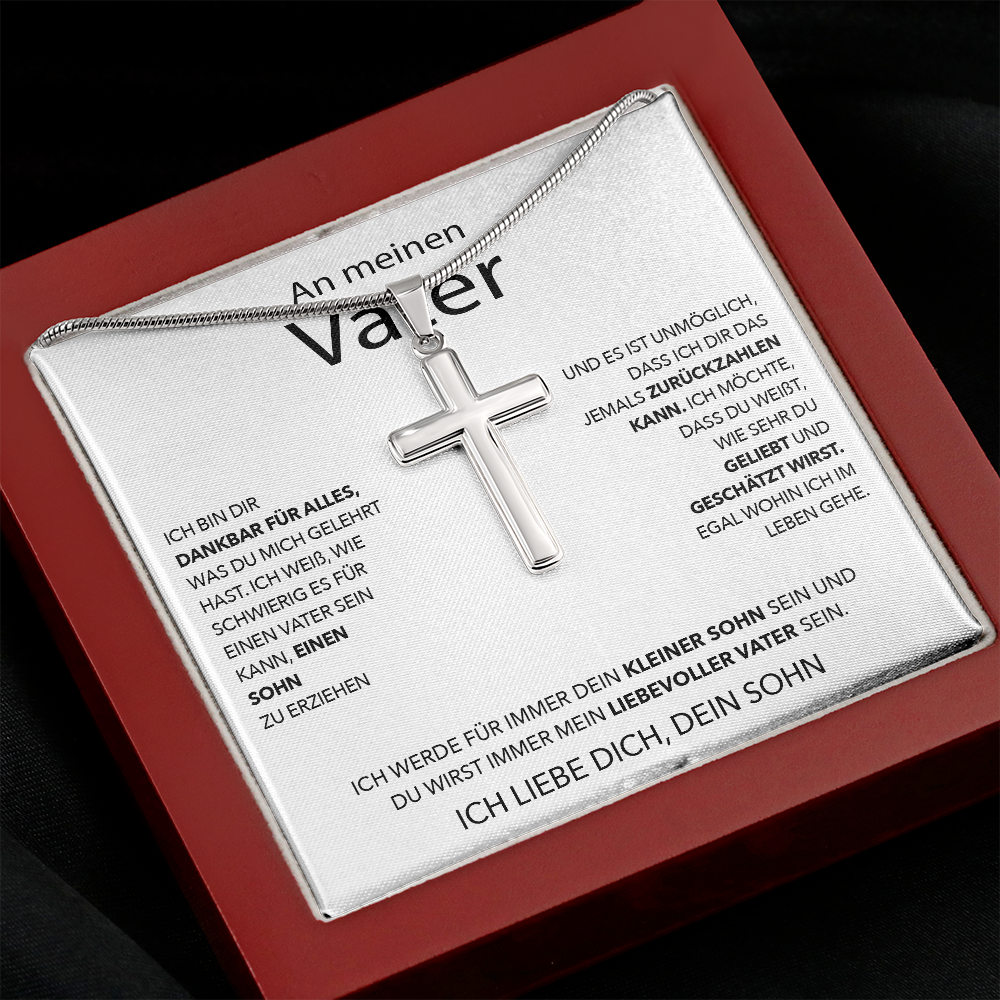Edelstahl Kreuzkette - An meinen Vater
